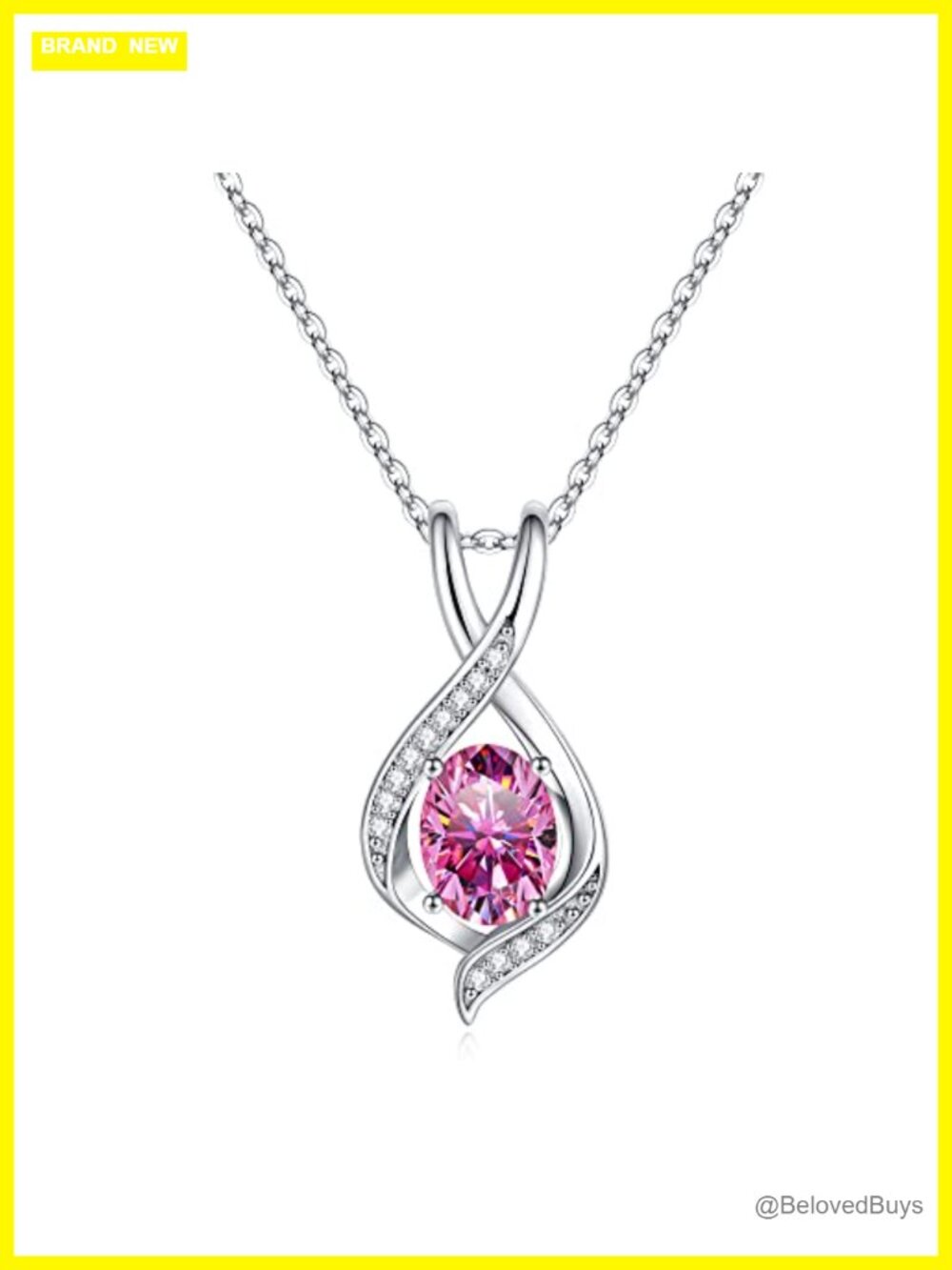 925 Sterling Silver Oval Birthstone Pendant Necklace